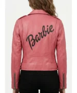 Womens Barbie Doll Pink Bomber Leather Jacket