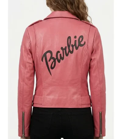 Womens Barbie Doll Pink Bomber Leather Jacket