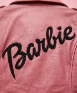 Womens Barbie Doll Pink Bomber Leather Jacket