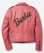 Womens Barbie Doll Pink Bomber Leather Jacket