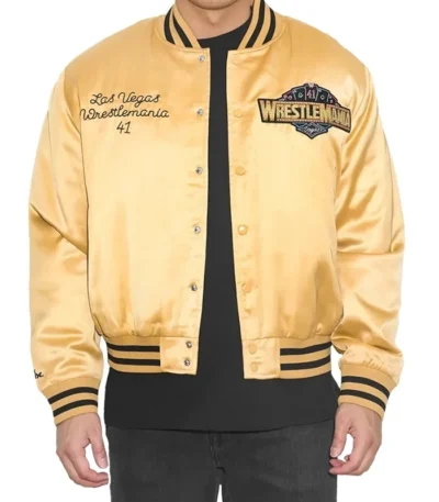 WrestleMania 41 Gold Satin Jacket