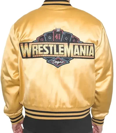 WrestleMania 41 Gold Satin Jacket