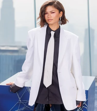 Zendaya Spider Man New Day New York White Blazer