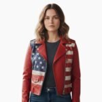 American Flag 4th of July Leather Biker Jacket