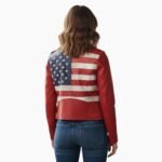 American Flag 4th of July Leather Biker Jacket