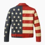 American Flag 90s Vintage USA Leather Biker Jacket