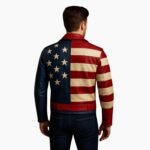 American Flag 90s Vintage USA Leather Biker Jacket