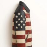 American Flag Leather Biker Jacket For Men