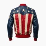 American Flag Leather Bomber Jacket