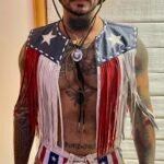 American Flag Leather Fringe Vest Unisex Western Wear