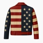 American Flag Vintage Stars & Stripes Leather Biker Jacket
