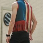 American Fringe USA Flag Leather Vest