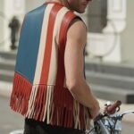 American Fringe USA Flag Leather Vest