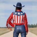 American Independence Day Cowgirl Leather Outfit