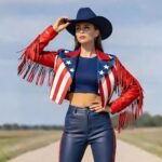 American Independence Day Cowgirl Leather Outfit