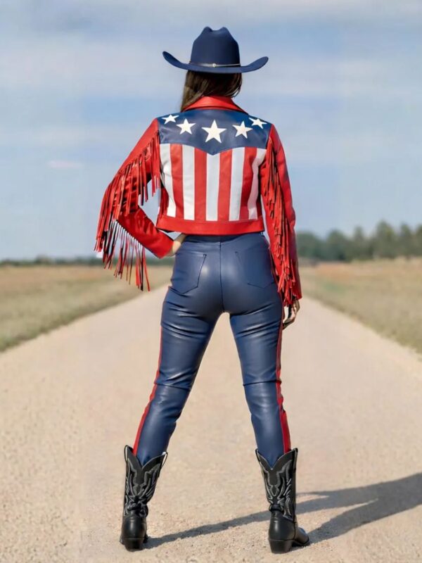 American Independence Day Cowgirl Leather Outfit