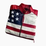 Mens American Flag Casual Motorcycle Jacket