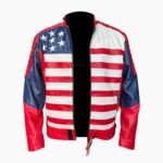 Mens American Flag Casual Motorcycle Jacket