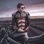 Mens Genuine Leather Jacket Inspired by American Flag USA