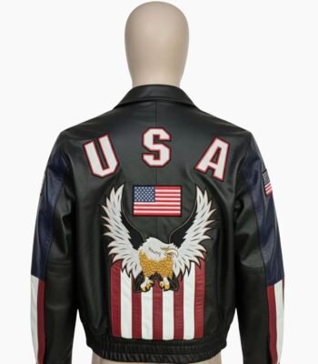 Men's USA Eagle Leather Jacket