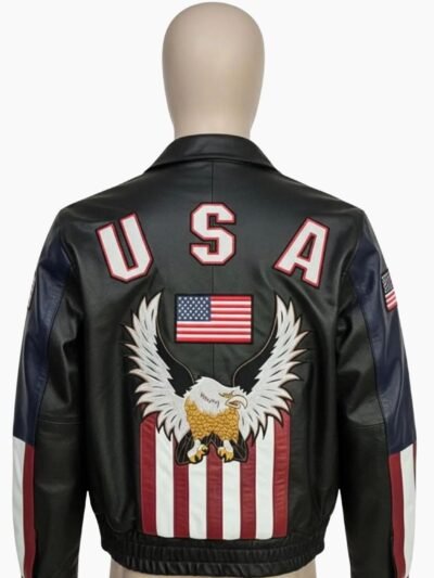 Men's USA Eagle Leather Jacket
