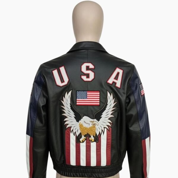 Men's USA Eagle Leather Jacket