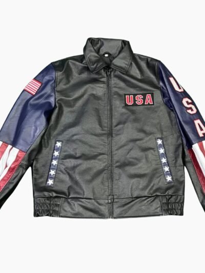 Men's USA Eagle Leather Jacket