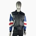 Michael Hoban USA Flag Vintage Leather Jacket