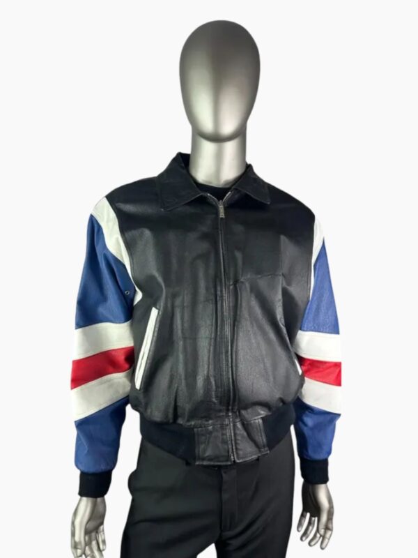Michael Hoban USA Flag Vintage Leather Jacket