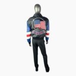 Michael Hoban USA Flag Vintage Leather Jacket