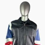Michael Hoban USA Flag Vintage Leather Jacket