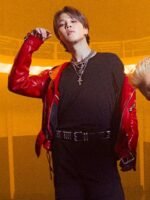 Taeyang Vibe BTS Jimin Red Leather Jacket