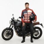 USA Flag Men Biker Leather American Motorcycle Style Jacket