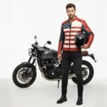 USA Flag Men Biker Leather American Motorcycle Style Jacket