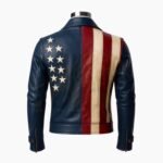 USA Flag Military Style Cosplay Leather Jacket