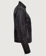 Women's Vintage Biker Black Leather Jacket