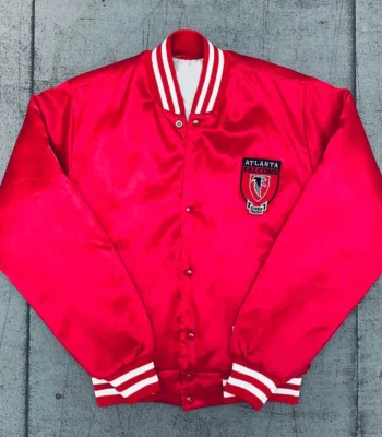 1990s Atlanta Falcons Red Satin Bomber Jacket