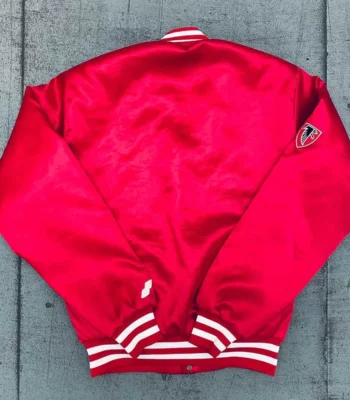 1990s Atlanta Falcons Red Satin Bomber Jacket