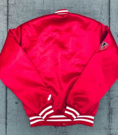1990s Atlanta Falcons Red Satin Bomber Jacket