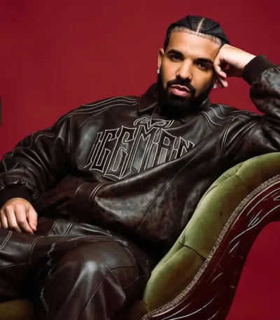 2026 Drake Iceman Brown Leather Jacket