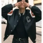 2026 Kim Tae Hyung Black Varsity Jacket