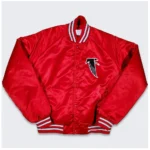 80s Atlanta Falcons Red Bomber Satin Jacket