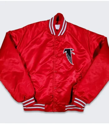 80s Atlanta Falcons Red Bomber Satin Jacket