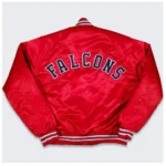 80s Atlanta Falcons Red Bomber Satin Jacket