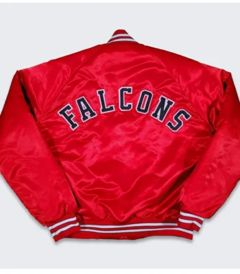 80s Atlanta Falcons Red Bomber Satin Jacket