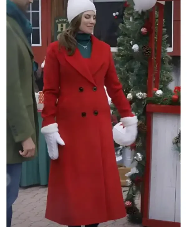 A Christmas Angel Match Meghan Ory Red Wool Coat