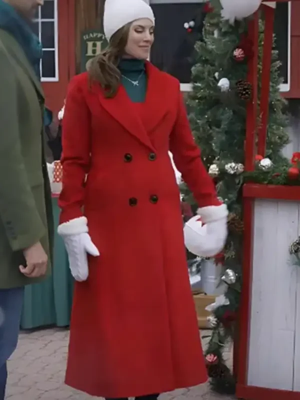A Christmas Angel Match Meghan Ory Red Wool Coat