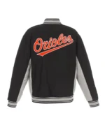 Accent Baltimore Orioles Black and Gray Wool Varsity Jacket