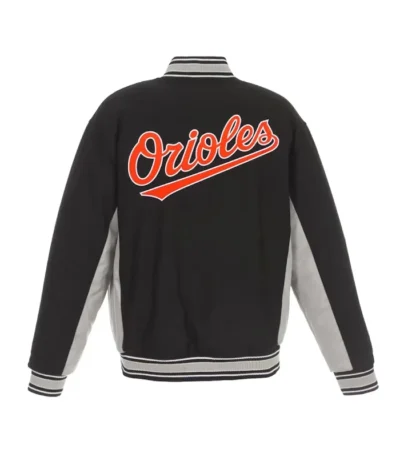 Accent Baltimore Orioles Black and Gray Wool Varsity Jacket