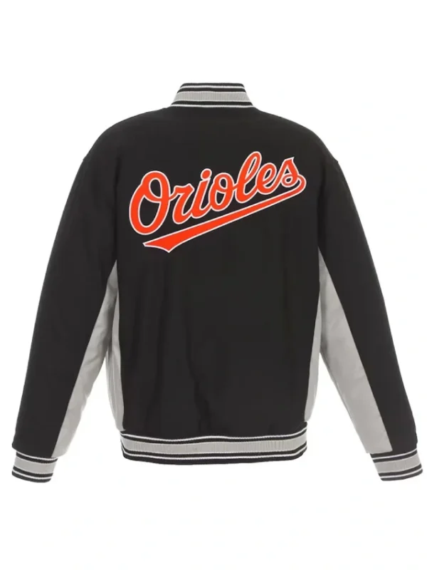 Accent Baltimore Orioles Black and Gray Wool Varsity Jacket